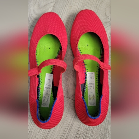 Rothy's The Square Mary Jane Lollipop Red + Leopard Sole, Women's US 6.5 EU 36.5 - Picture 11 of 16